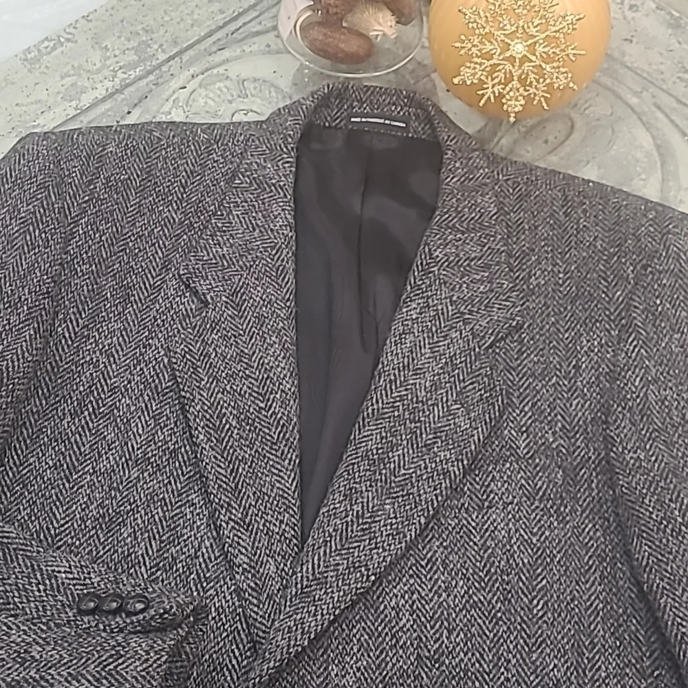 HARRIS TWEED HAND WOVEN 100% VIRGIN SCOTTISH  WOOL BLAZER XL - Picture 2 of 8
